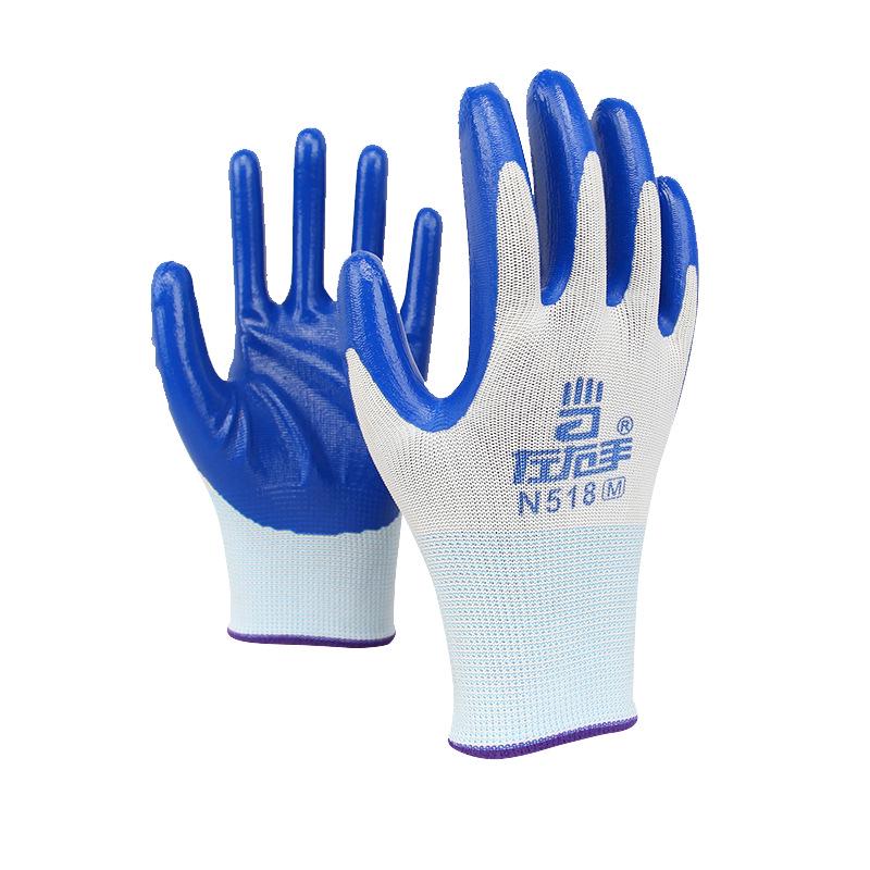 N518 Nitrile-Dipped Gloves: Oil-Resistant, Non-Slip, Breathable, and Durable for Mechanical Processing, Auto Repair, and Logistics.