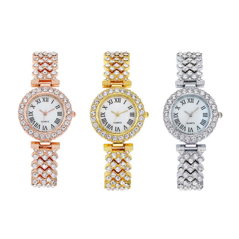 Popular Fashion Diamond-Studded Ladies Watch & Bracelet Set