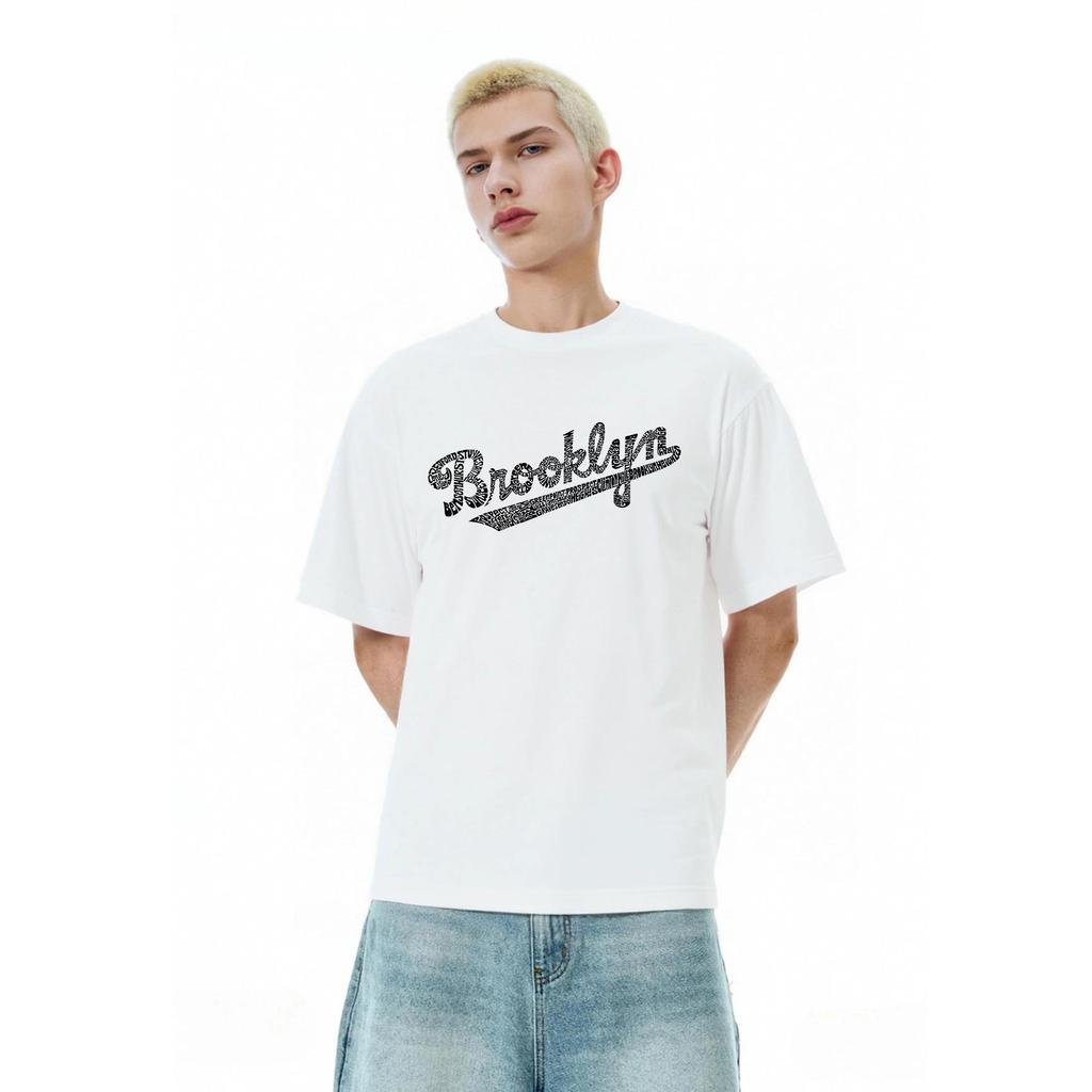 Amerikanisches trendiges Highstreet-Paar-T-Shirt mit lockeren halben Ärmeln für den Sommer, dünnes Rundhals-Kurzarmshirt