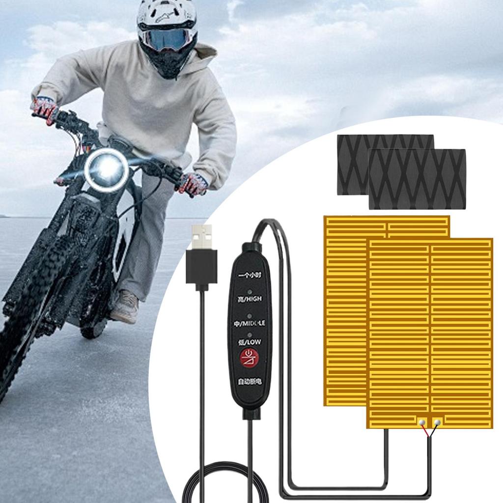 Motorcycle Heated Grips Non-Slip 3-Temp Warmer With Tape Warm Vehicle Heating Grips Pad For Winter Outdoor Riding Biking Touring