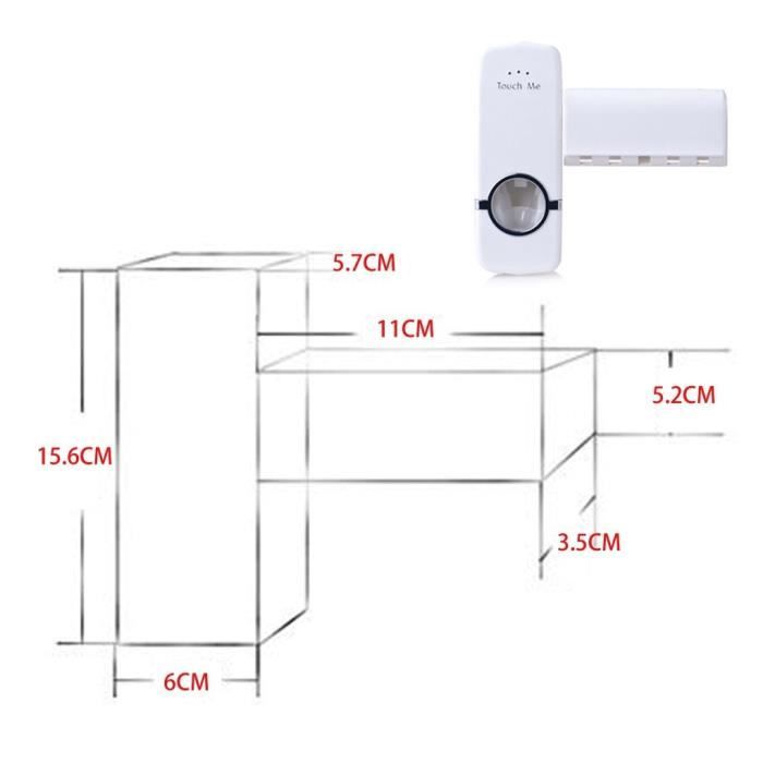 Distributeur automatique - Accueil - 12032 - Multicolor - Support mural - 5 Porte-brosse à dents