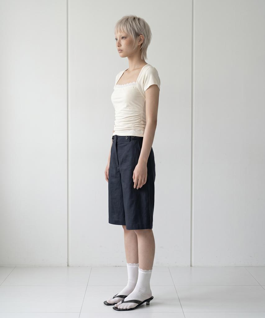 DILETTANTISME Bijou Cotton Bermuda Pants (Navy)