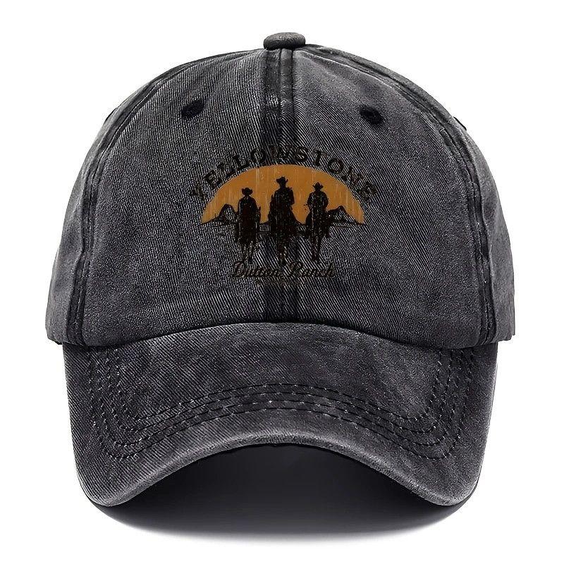 Printing Washed Baseball Cap Silk Screen Printing American Cap Sunshade Outdoor Men s and Women s Holes Retro Hat Personality 56-58cm чёрный