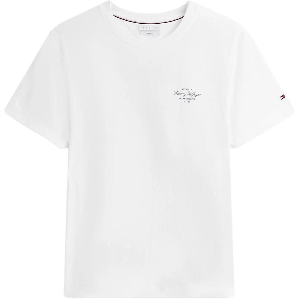 Tommy Hilfiger Straight Letter Crew Neck Pullover Short Sleeve T-Shirt Men Tops MW0MW44258-YBR