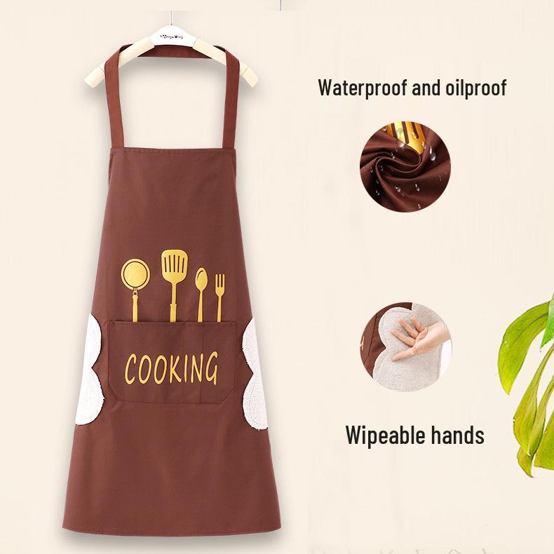 Nordic Style Waterproof Kitchen Apron with Sleeves - Oil-Proof and Customizable