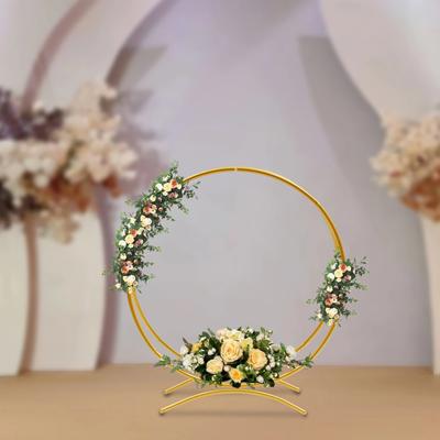 Round Metal Double-ring Wedding Stand Gold Wedding Cake Stand Flower Stand Floral Hoop Wedding Decor  Wedding Arch Diameter 80cm