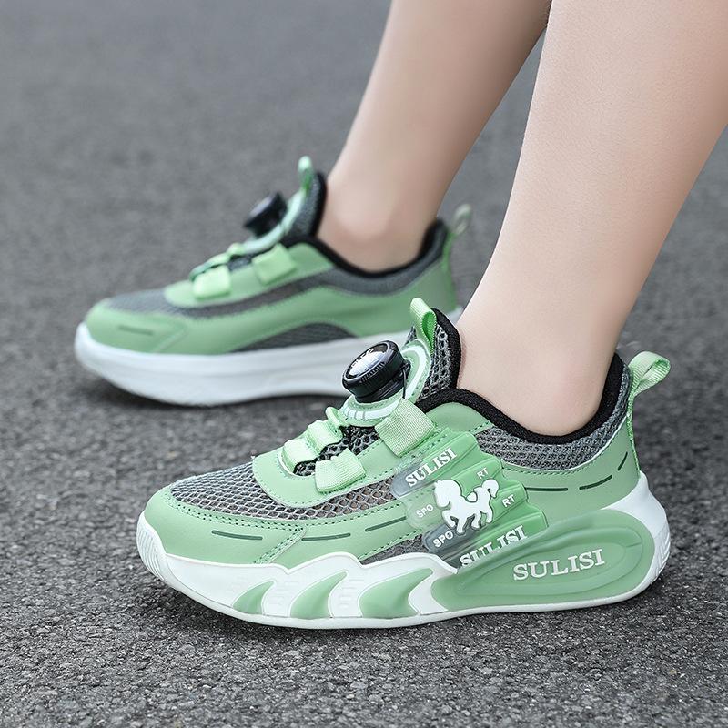 Classmates Boys Shoes Spring and Autumn Wear-resistant Shoes Mesh Breathable Middle and Older Boys Button Children's Sneakers