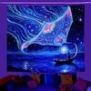 UV Reactive Trippy Girl Galaxy Tapestry 2D Flat Printed Blacklight Peach Skin Wall Hanging Fluorescent Bedroom Dorm Room Decor