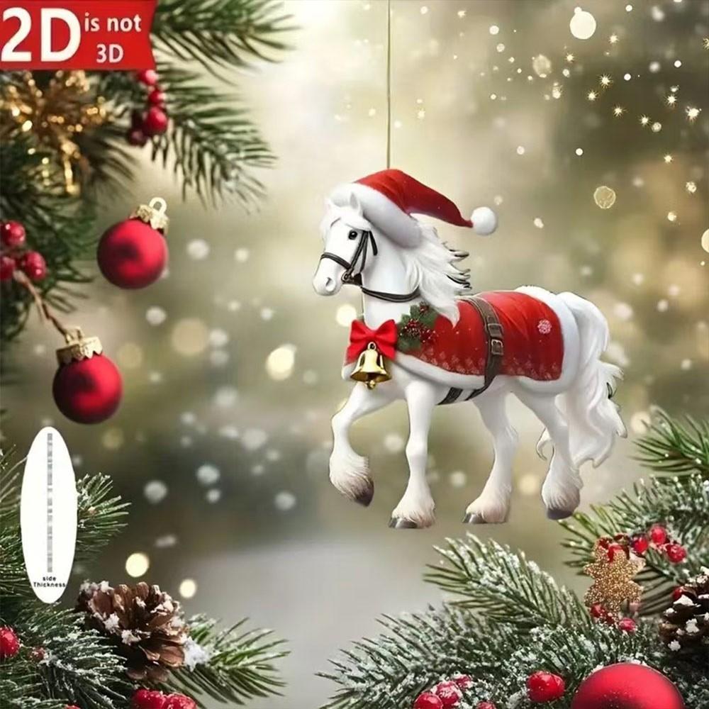 2D Flat Horse Pendant Ballerina Xmas Tree Hanging Ornament Car Rearview Mirror Pendant  Bag Charms