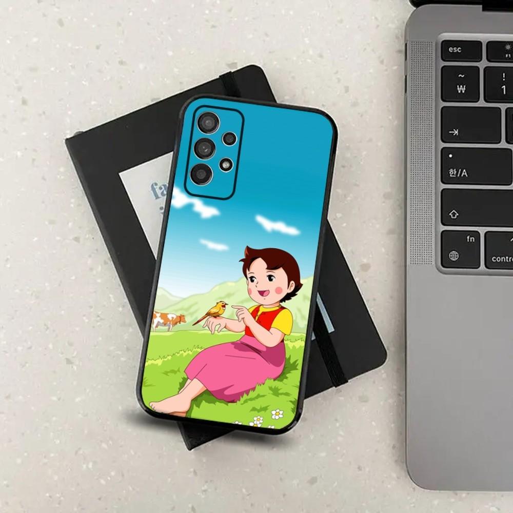 H-Heidi Cartoon Phone Case For Samsung S24,S21,S22,S23,S30,Ultra,S20,Plus,Fe,Lite,Note,10,9,5G Black Soft Cover