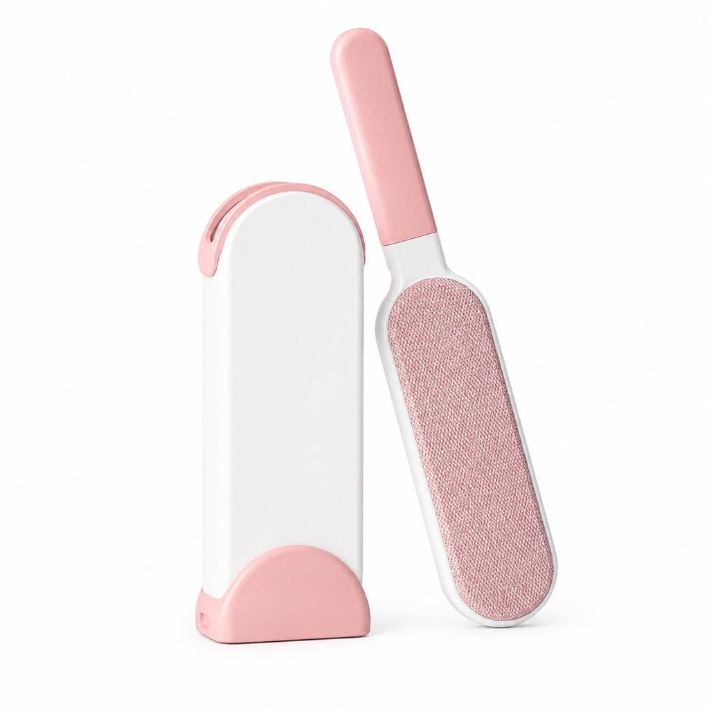 Dual-Sided Lint Remover Brush with Storage Box for Clothes and Pet Hair Removal