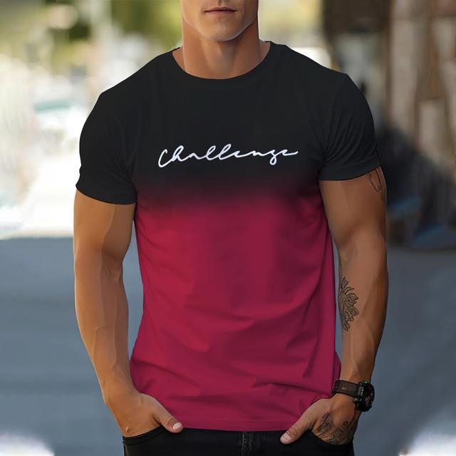 2024 Casual Men's T-Shirts Change Print Tees Letter Fitness Shirt Oversized Short Sleeve Tops Boys Tops Vintage For Men T-Shirts