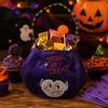 Festival Candy Pouches Halloween Trick or Treat Pumpkin Bucket, Reusable Velvet Bag, Durable Storage Bags Snack Tote Bag with Handle for Party Favors