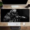 Cyberpunk Soldier Portrait Large Gaming Mouse Pad Nonslip Rubber Base Waterproof Desk Mat For Office Pc Laptop