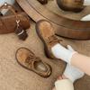Mattierte Retro-Muffin-Plateau-Lederschuhe im britischen Stil für Damen 2025 Frühling neue Schnürschuhe mit großer Kappe Birkenstock Einzelschuhe