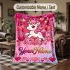 Coperta da divano a tema unicorno con nome personalizzato, coperta morbida e accogliente per casa, divano, letto