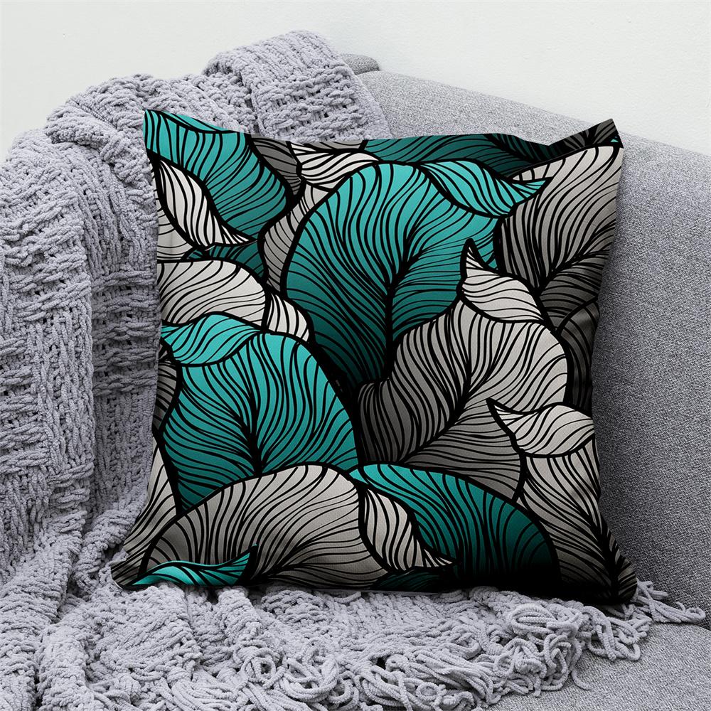 Gold Green Printed Pillowcase Car Sofa Home Decor Modern  Ginkgo Leaf  Decorative Cushion Cover