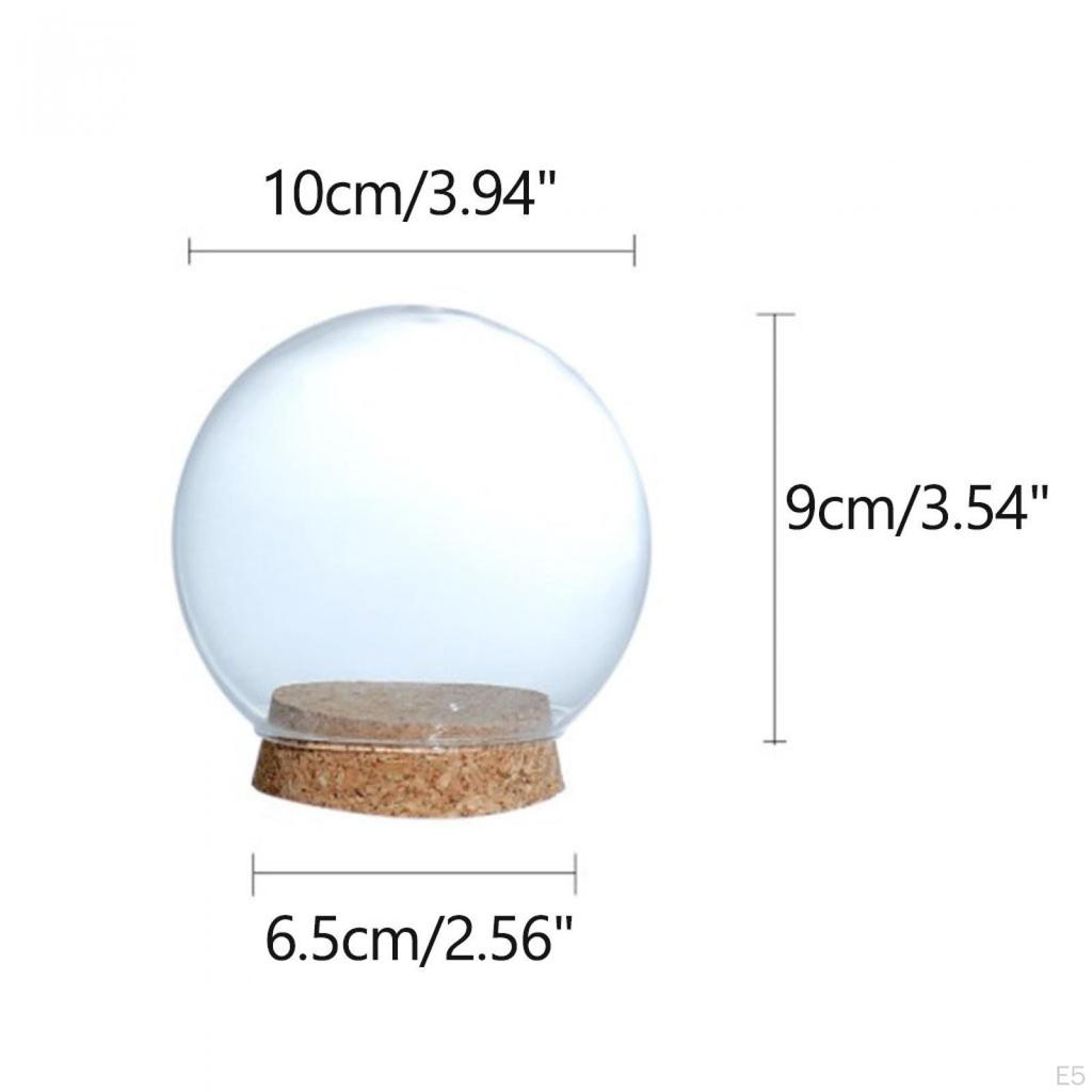 Display Cloche Ball Shaped Flower Jar Dome Immortal Preservation, Miniature Dollhouse Container with