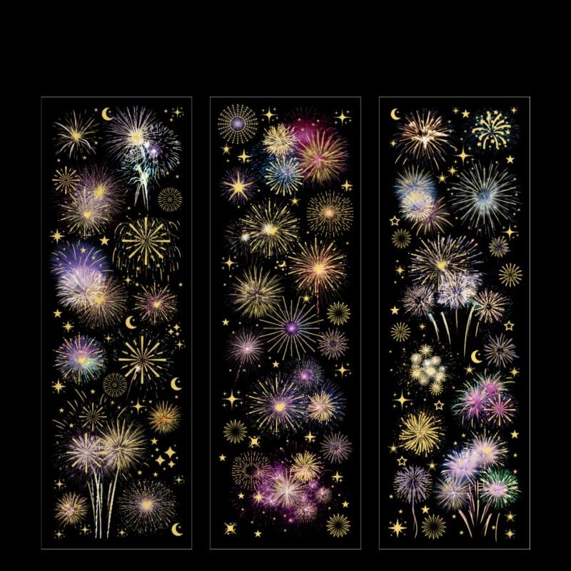 

3 листа Длинные фейерверки Плоские ПЭТ наклейки Клейкие Сделай сам Наклейки Декоративный Дневник Альбом Материал для скрапбукинга