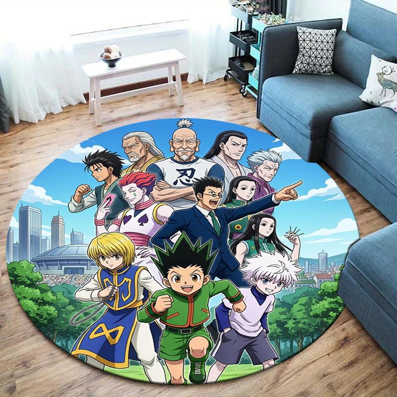 Hunter X Hunter Round Area Rug Carpet Rug For Living Room Bedroom Sofa Playroom Decor Nonslip Floor Mat