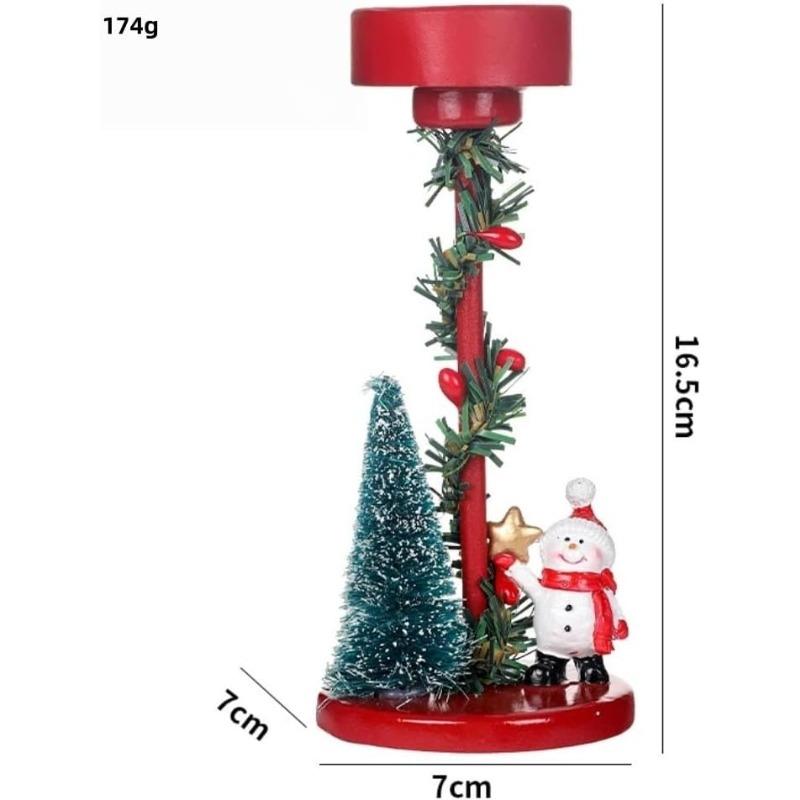 

Festive Christmas Tree Candle Holder with Santa and Snowman Decorations Ideal Holiday Centerpiece for Home and Party Tabletop