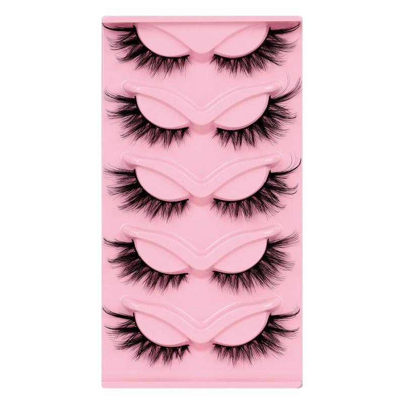 Lashes 5 Pairs Of New Artificial Mink Eye Black Natural False Eyelashes  Fluffy Eyelash Extension Makeup Half Lashes Tool