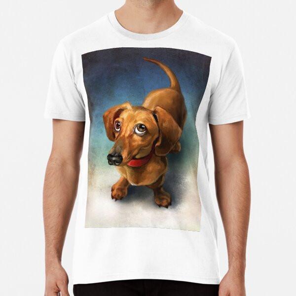 

Dachshund Dog cute Portrait Art T-Shirt S-5XL Best T-Shirt M