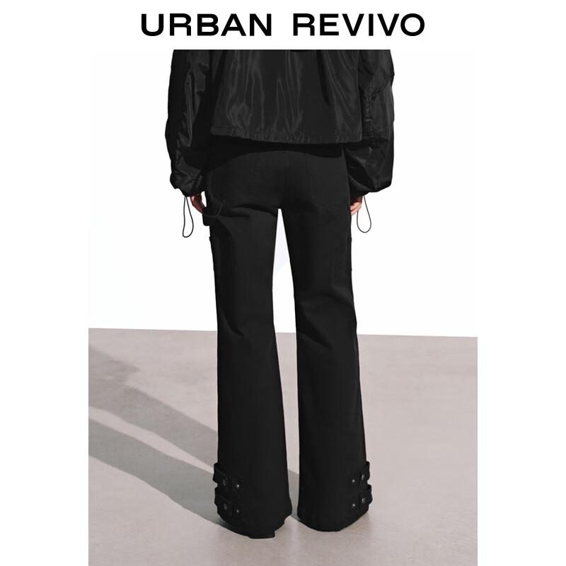 UR 2025 Winter Buckle Flare Workwear Pants