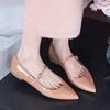 Fashion 2024 Women's Shoe on Sale Fashion Autumn One-word Buckle Women's Flats Pointed Toe Solid Shallow Mouth Commuting Flat Shoes