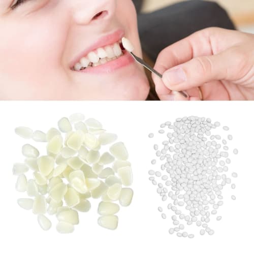 Teeth Repair Kit, Fills Chipped, Broken, and Gapped Dentures, Includes Moldable False Teeth and Heat Bead Replacement Kit. Fills Chipped, Broken, and