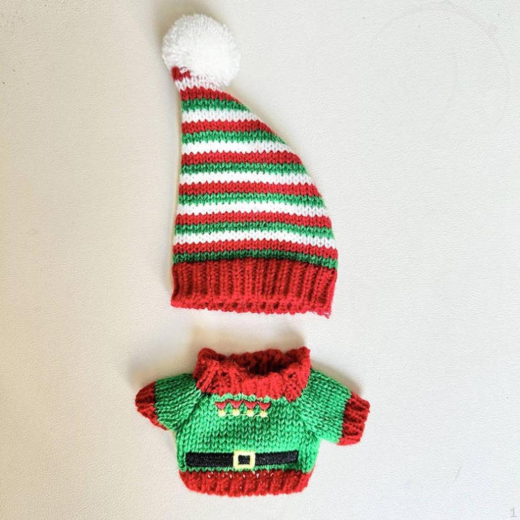 Plush Doll Pullover Top Dress Up Christmas Snowman Outfit Keychain Clothes Set for 6.69''