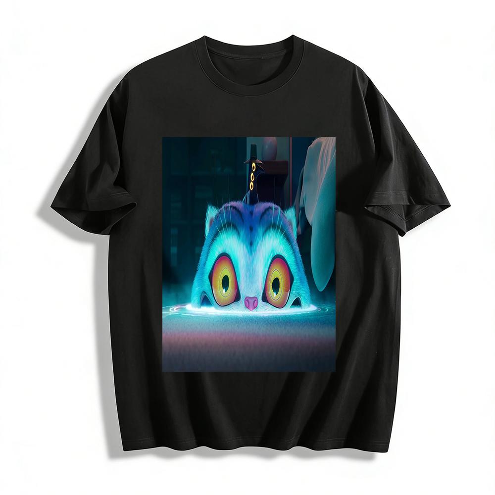 

Cute Anime Pet Print Casual T-Shirt Unisex Loose Breathable Daily Trendy Top Pure cotton T-shirt 6XL
