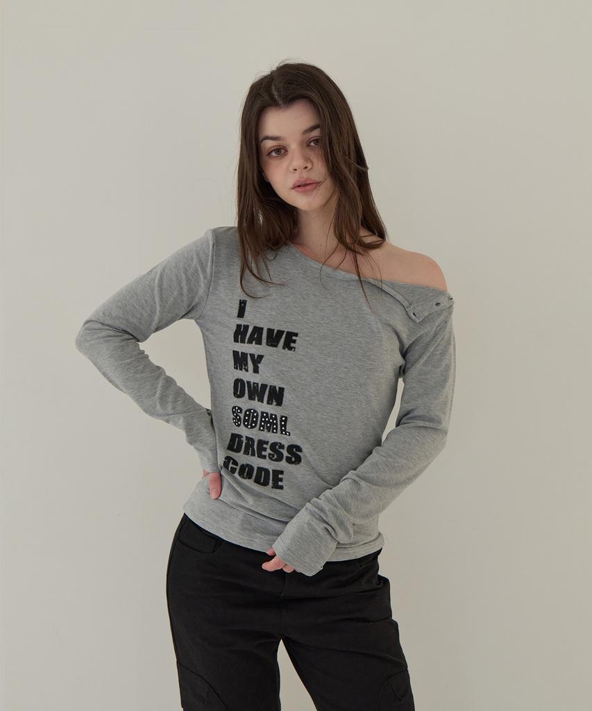 5OML Side Button Two-Way Long Sleeve (Melange Gray)