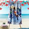 Name Custom TEAM AVATAR Cartoon Print Beach Towel, Large Soft Quick Dry Towel for Beach Camping Swimming