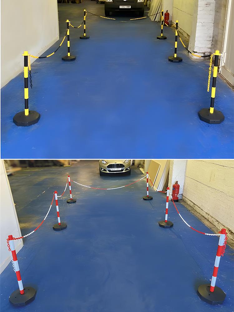 Plastic Warning Post Chain for Construction Site Fence with Isolation Barrier and Caution Tape