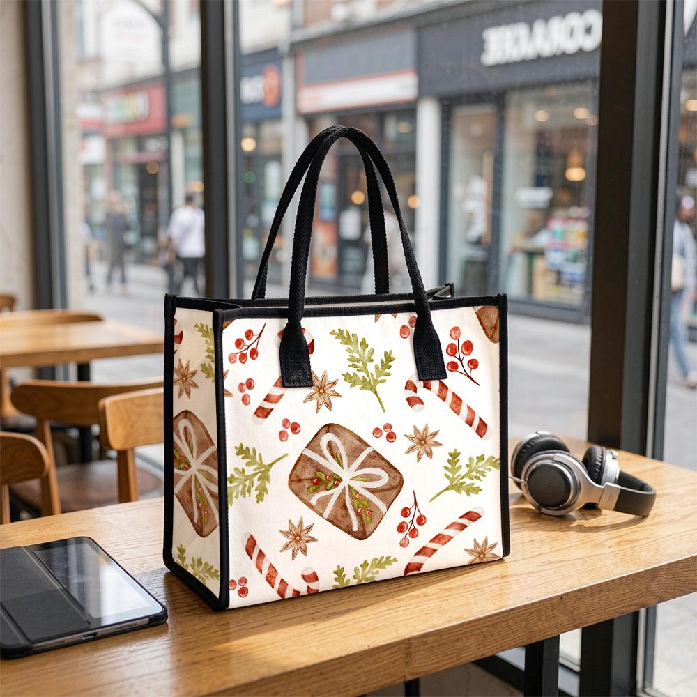 Christmas Printed Large Tote Bag Daily Casual Handbag Shopping Gift Carry Bag