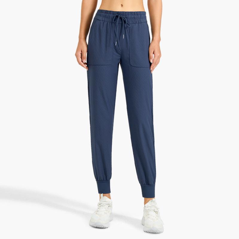 Women's Body Shaping Casual Running Pants with Drawstring Pockets - Breathable Yoga Fitness Trousers