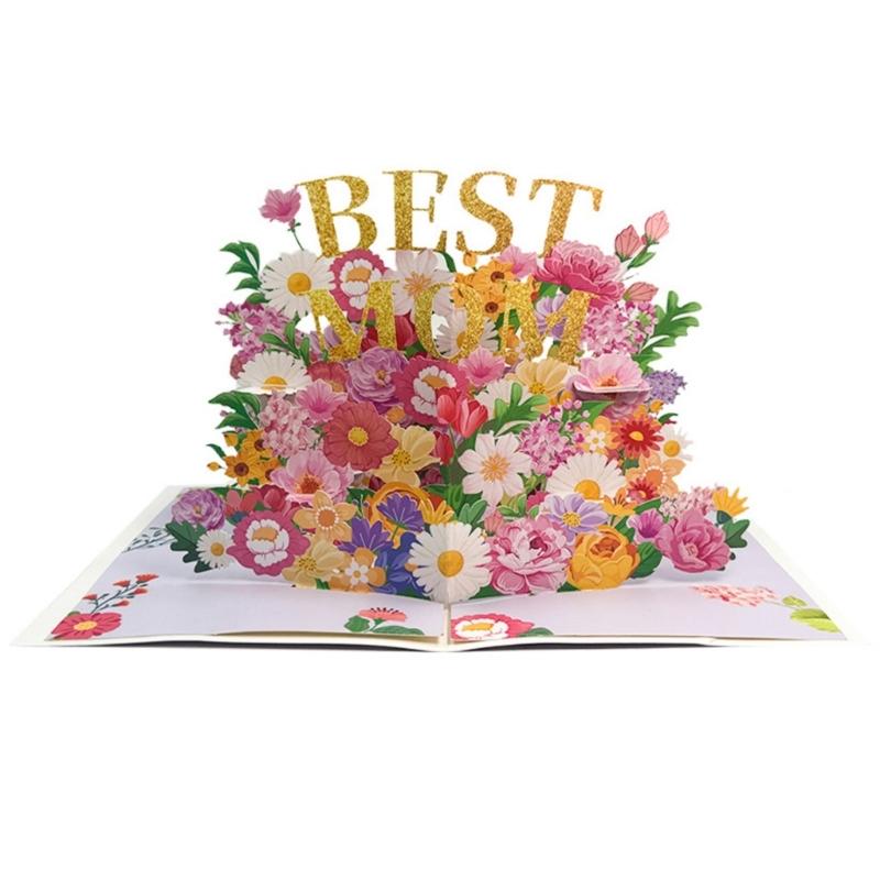 Special Mother's Day Invitation Card Handmade Greeting Card Gift for Mom 3D Popup Flower Surprise Card