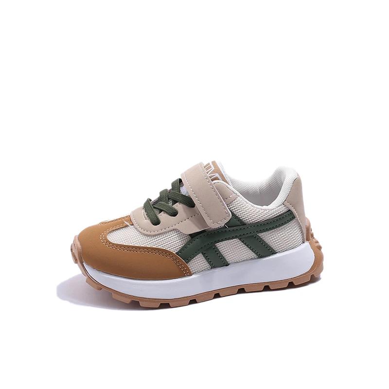 

Легкие дышащие спортивные кроссовки для мальчиков, повседневная обувь с мягкой подошвой для девочек, размер 23-36, детские кроссовки 35 зелёный