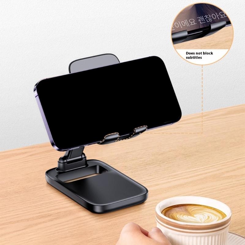Phone Holder Universal Angle Adjustable Stand for Phone Tablet Tabletop Folding Support Cradle for Live Watching Video