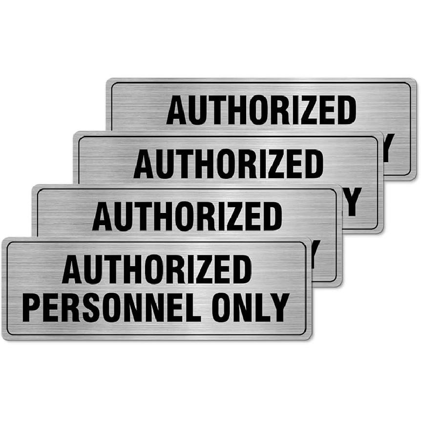24 Hour Video Surveillance Sign Aluminum Silver 9 x 3 Inches Self-Adhesive Waterproof Metal Door Wall Sign for Business Restaurants 4 Pack
