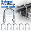 Multifunctional U-shaped Pipe Clamp with Screw Nut Fixed Clamp  Pipes, Building Fasteners