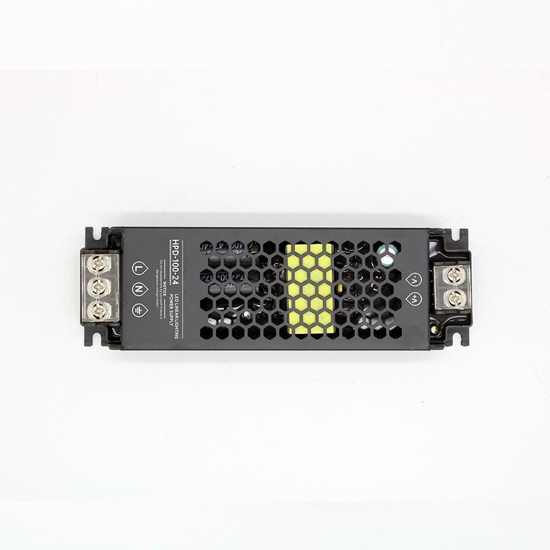 Ultra-thin LED Silent Power Supply, Black Obsidian, 60W-400W, 12V/24V/48V