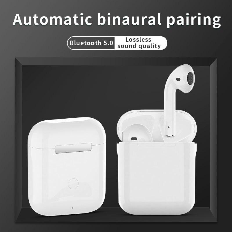 Air i12 pro Tws Fones de ouvido sem fio Bluetooth com caixa de carregamento  Fone de ouvido estéreo esportivo Mini fones de ouvido para iPhone Xiaomi
