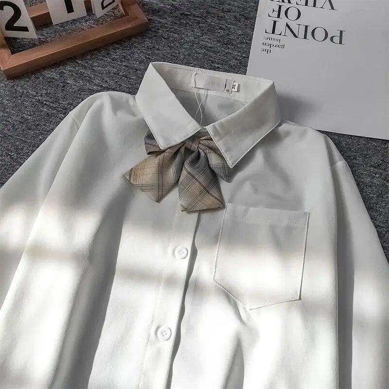 Plush Women's Shirt Preppy Style White Ladies Blouse Korean Version Loose Long Sleeved Spring and Autumn Tops