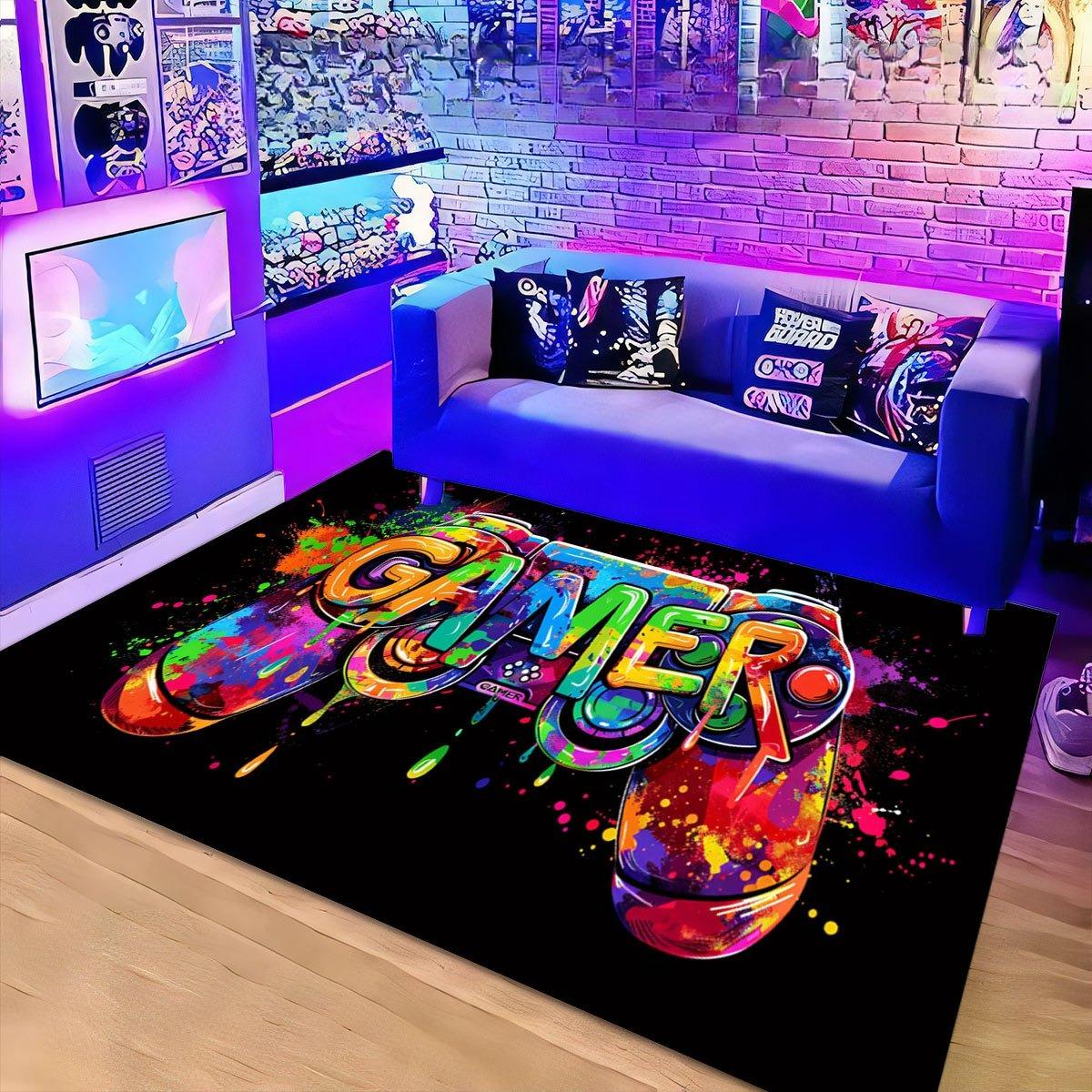 

1pc Vibrant Gaming Controller DoorMat, Non-slip Carpet, Suitable for Living Room, Bedroom, Bathroom, Holiday Home Decoration 40x60cm