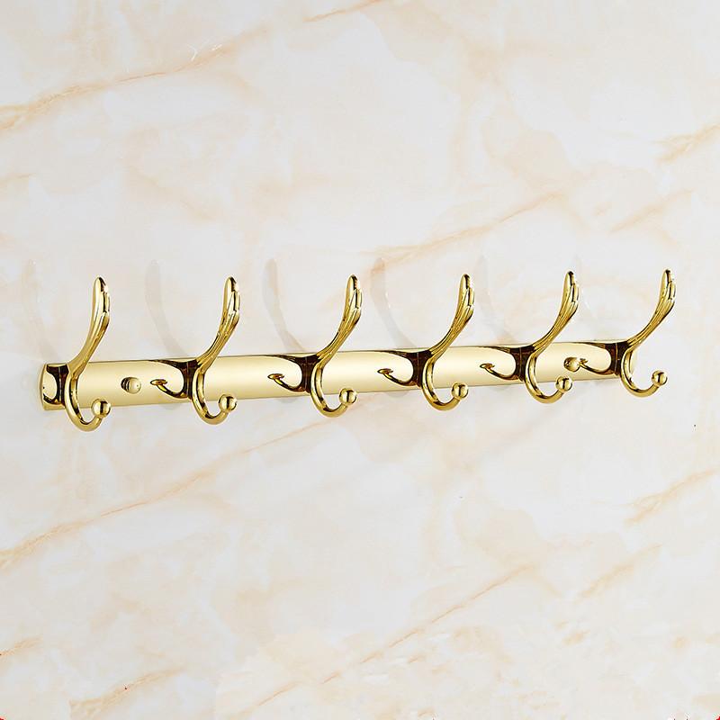 Wall Mounted Gold Bathroom Hooks Clothes Hat Hook Row Vintage Robe Hook Bathroom Robe Hook Bath Hardware Set Kitchen Hanger