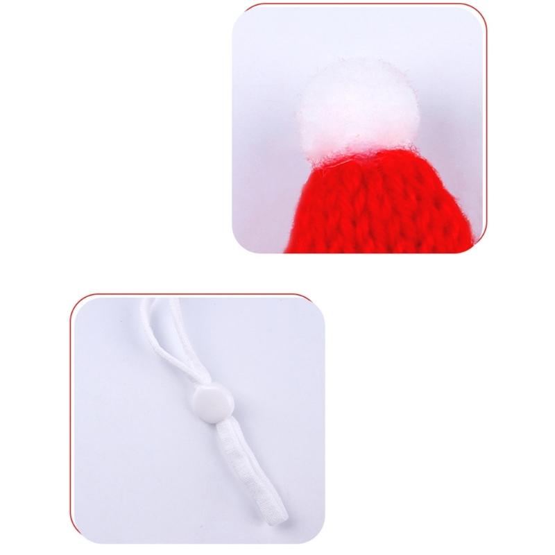 Crocheted Santa Headwear Hat for Christmas New Year Gift Handwoven Supplies Costume Santa Hat Props Headpiece
