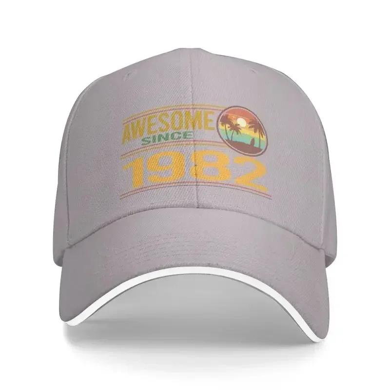 Punk Colorful Sunset Awesome Since 1982 Birthday Baseball Cap Men Women Breathable 40th Years Old Dad Hat Sports