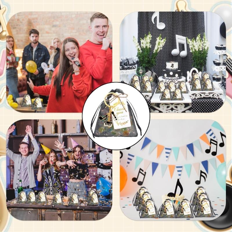 Pack Of 10 Music Theme Keychains Set With Guitar And Electronic Keyboard Birthday Party Souvenir Daily Decoration Items